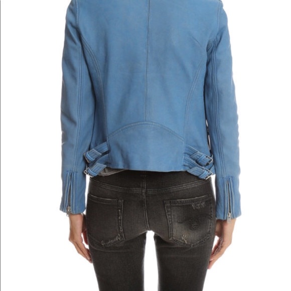 Iro Han Leather Jacket size 36 denim blue color - Picture 6 of 8